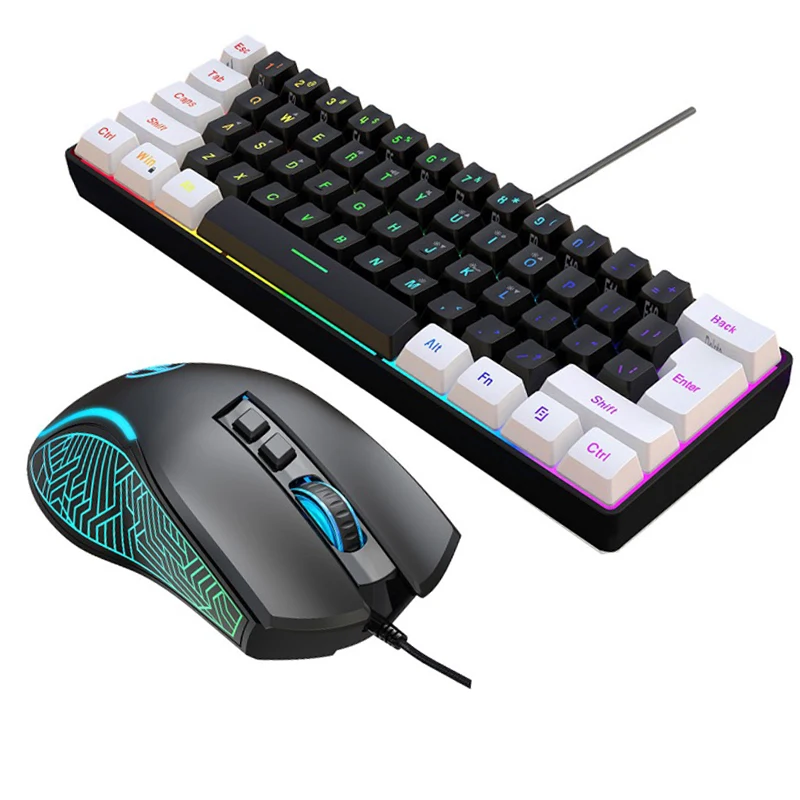 Gaming Keyboard And Mouse Combo - Tastatur und Maus 60% Computer-Gaming-Kombi-Set PC