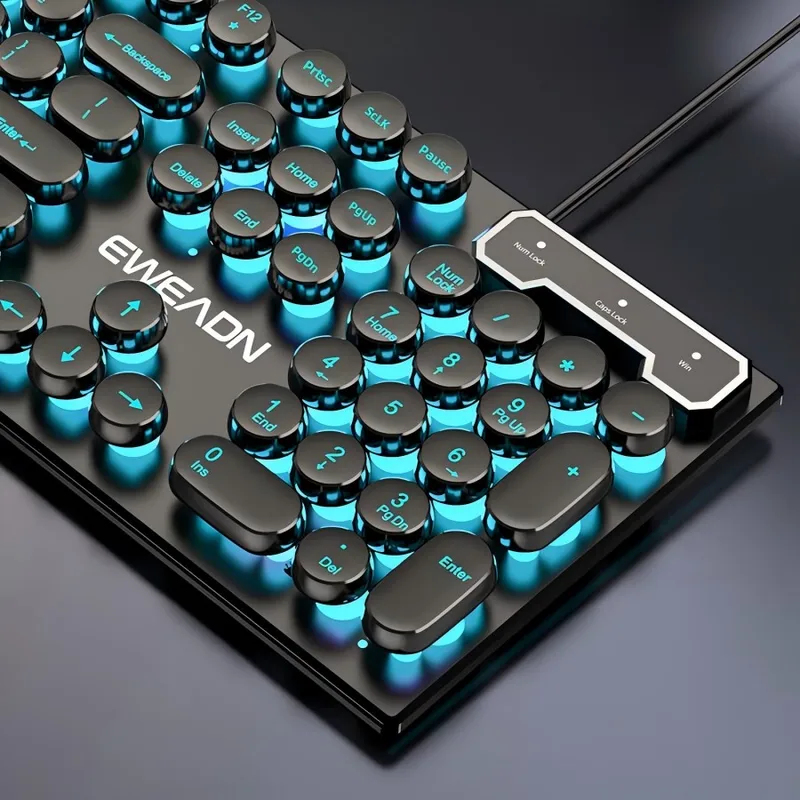 Gaming Keyboard And Mouse Combo - Retro Punk Mechanisches Tastatur-Maus-Set Kabelgebunden Kabellos