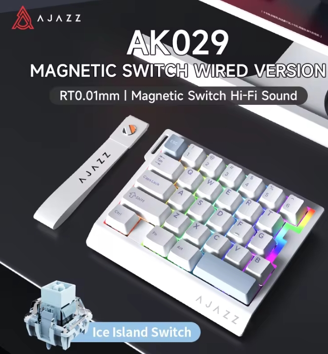 Gaming Keyboard Mini Mechanical - AK029 Kabelgebundene Einhand-Gaming-Tastatur mit HE Magnetschaltern,