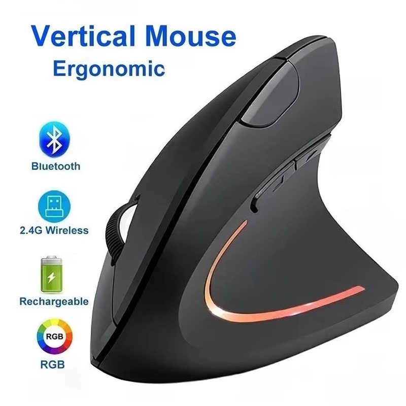 Gaming Keyboard Ergonomics - Ergonomisch korrekte vertikale Maus, 2,4 GHz,