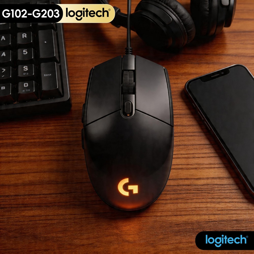 Logitech Mouse G203 - G102 Logitech G203 Gaming-Maus, klassisches Schwarz