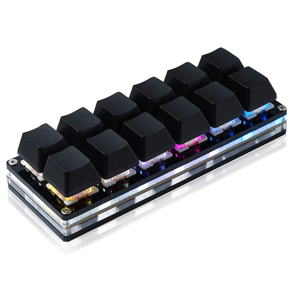 Gaming Keyboard 1 Hand - 12-Tasten-Mini-Spiel, mechanische Gaming-Tastatur, Einhandtastatur, USB-C, kabelgebunden,