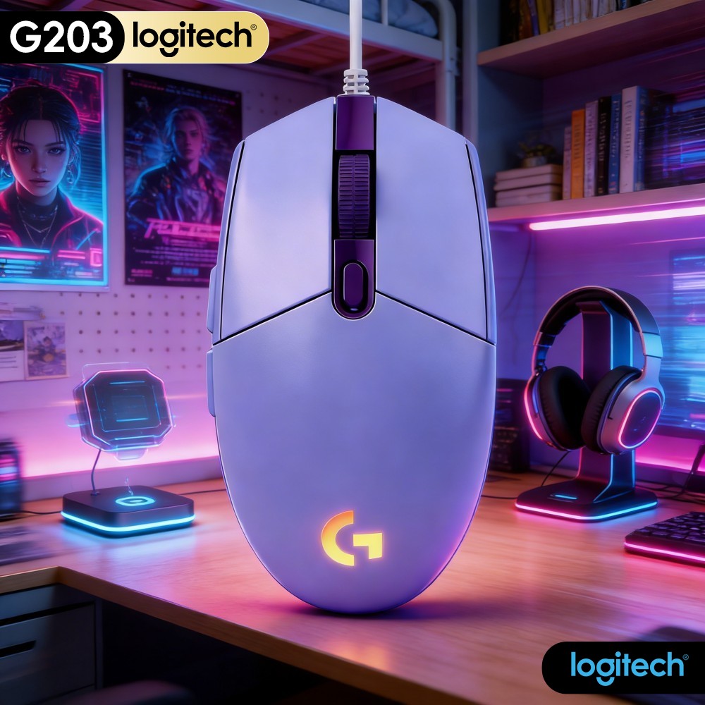 Logitech Mouse G203 - Logitech G203 Kabelgebundene Gaming-Maus, verbesserte Handgriffkomfort,
