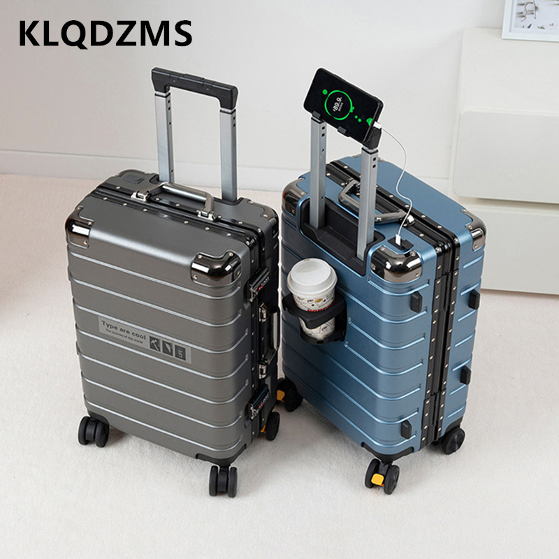 Aluminum Case 65 - KLQDZMS Aluminiumrahmen-Koffer, Trolley-Koffer mit großem Fassungsvermögen,