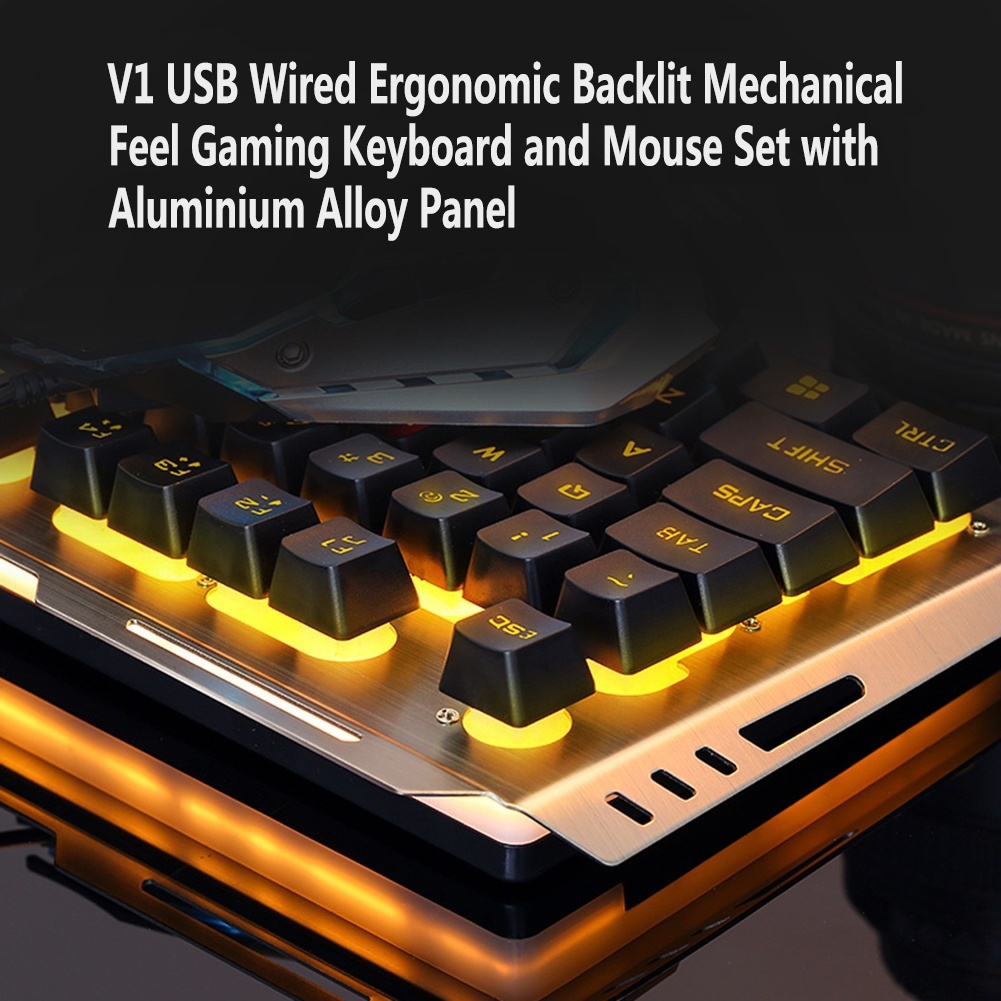 V1 USB-Kabelgebundene Mechanis – Gaming Keyboard And Mouse Combo Bewertung und Preis