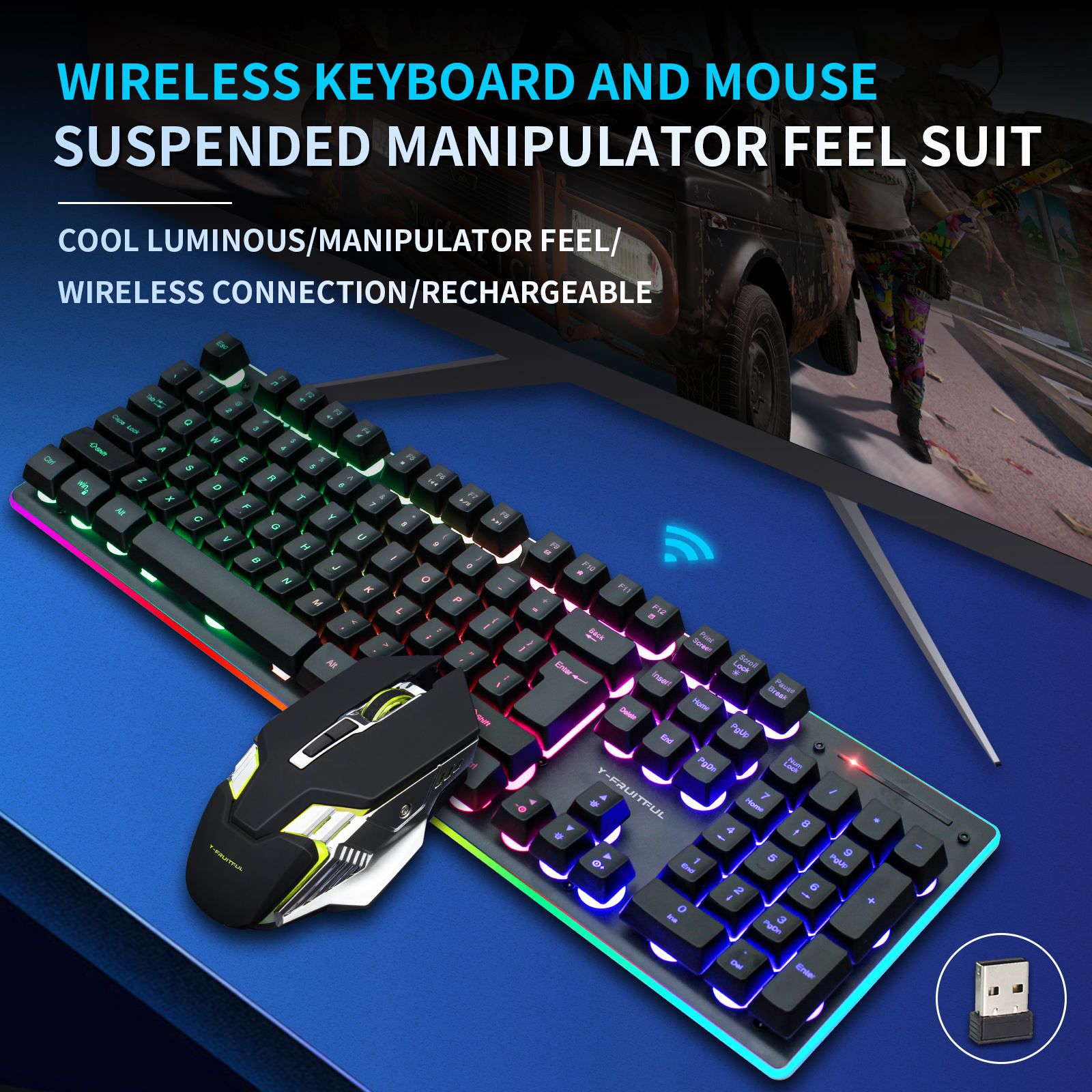 104 Tasten RGB-Computer, kabel – Gaming Keyboard And Mouse Combo Bewertung und Preis