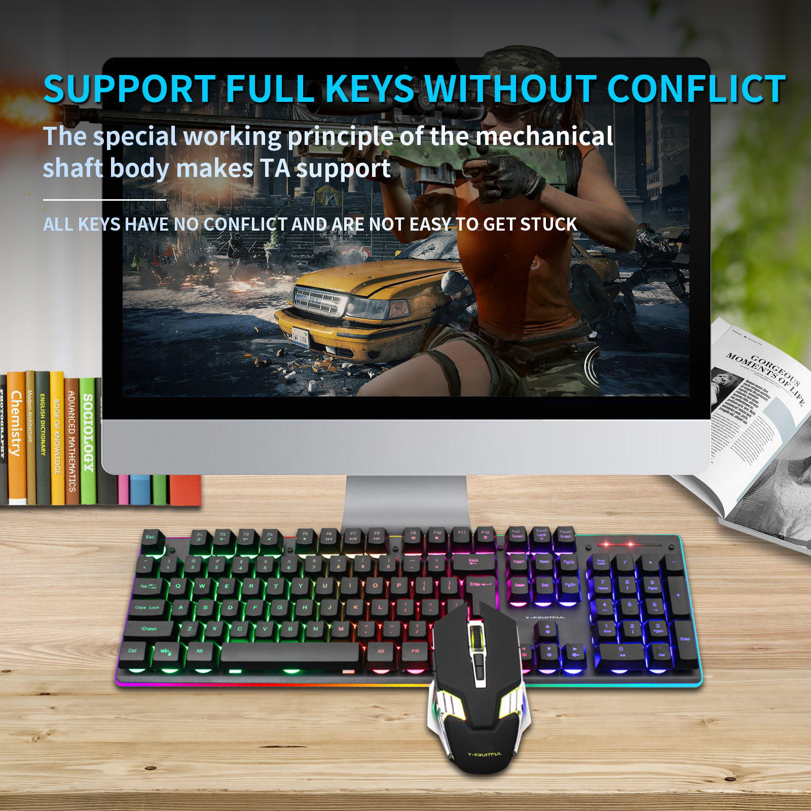 104 Tasten RGB-Computer, kabel – Gaming Keyboard And Mouse Combo Bewertung und Preis