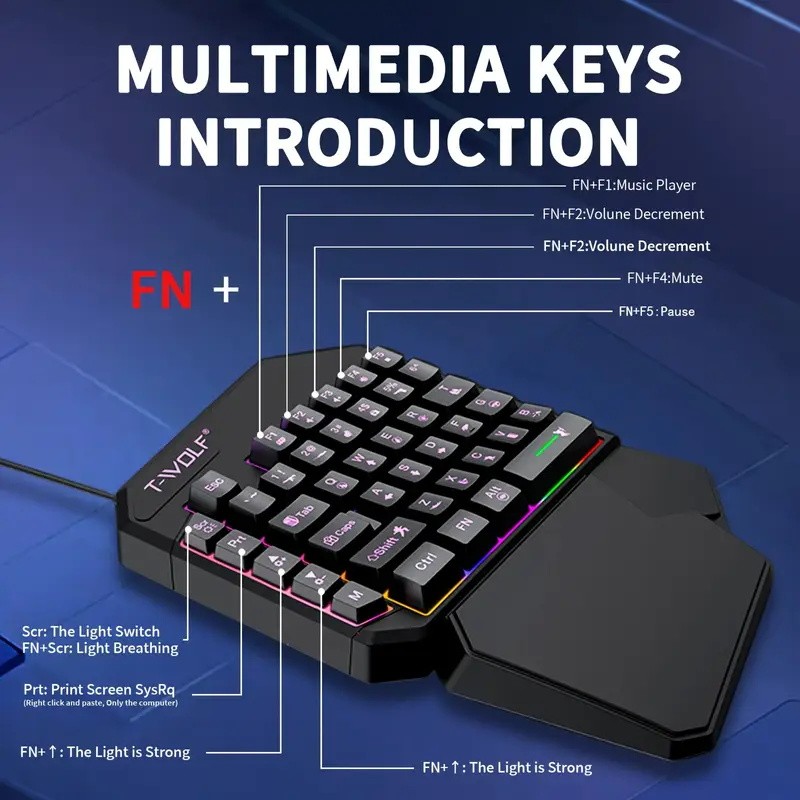 FocusOnPC TF900 2-in-1 Mobiler – Gaming Keyboard 1 Hand Bewertung und Preis