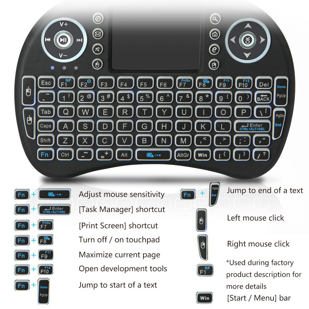Mini-Funktastatur mit Hintergr – Gaming Keyboard And Mouse Combo Bewertung und Preis