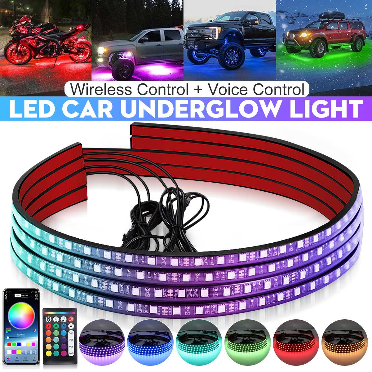 Drahtlose LED Auto Flexible Un – Rgb Underglow Strip Bewertung und Preis
